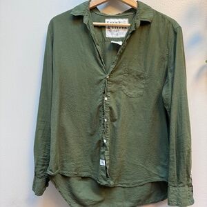 Frank & Eileen “Eileen” 100% Italian Cotton Button Down Shirt – Olive Green – S